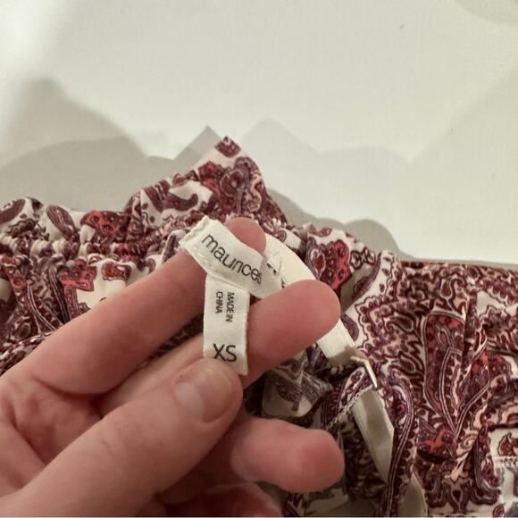 Maurices Pink Paisley Print Sleeveless Tie Waist Cropped Wide Leg Jumpsuit Sz XS - Picture 8 of 13